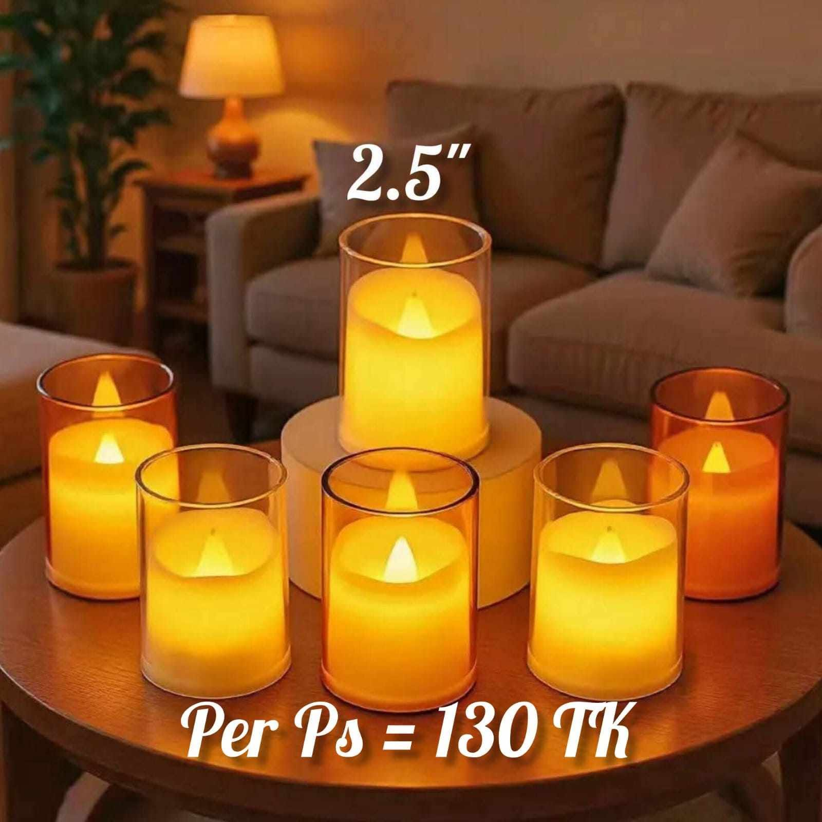 Mini Glass Battery-Operated Candle Light - view 2