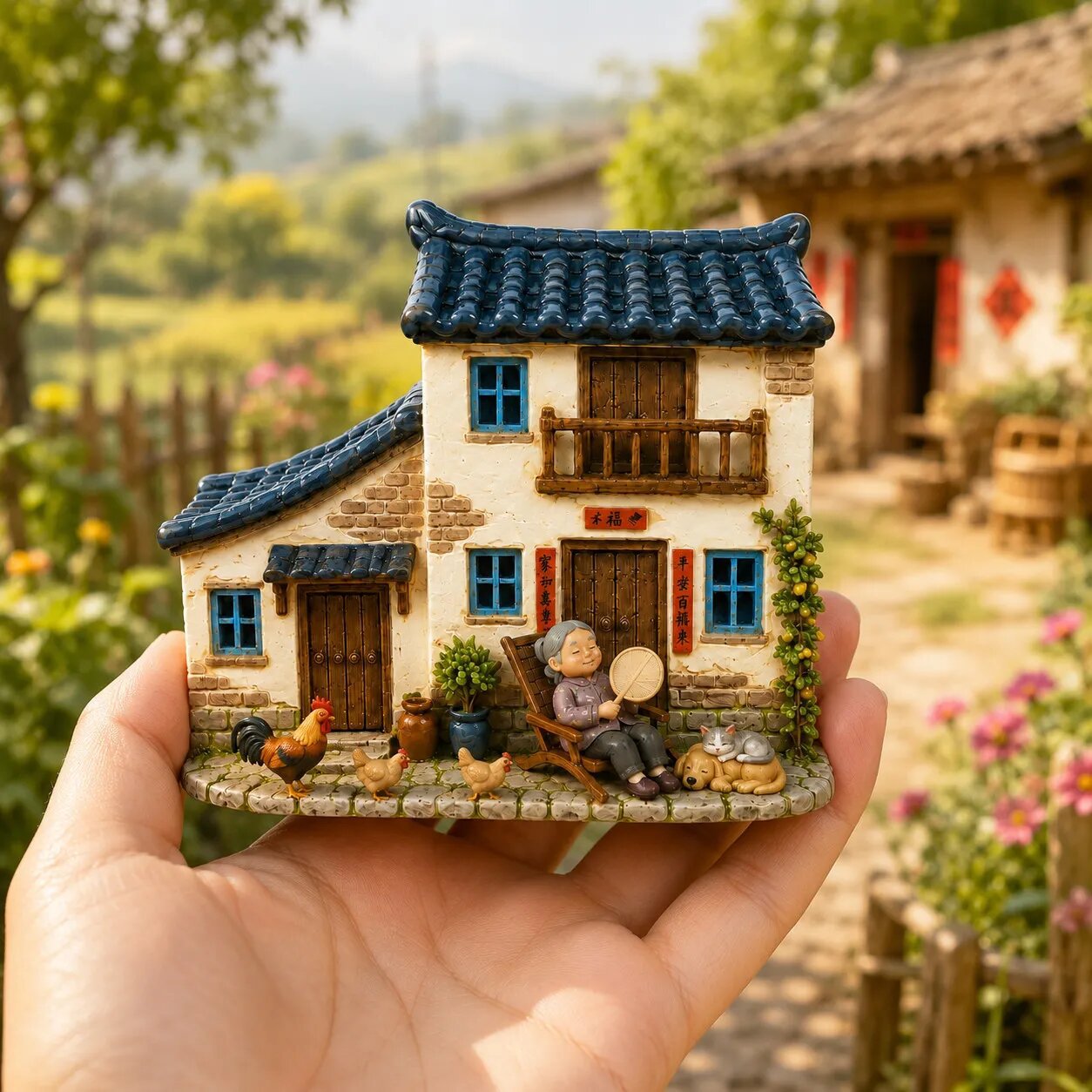 Farmhouse Courtyard – Miniature House Decorative Showpiece